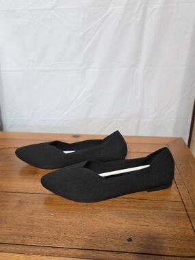 Frank Mully Black Pointed Toe Women's Flats